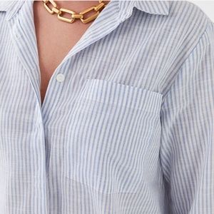 Striped Relaxed Button-Down Shirt – RL